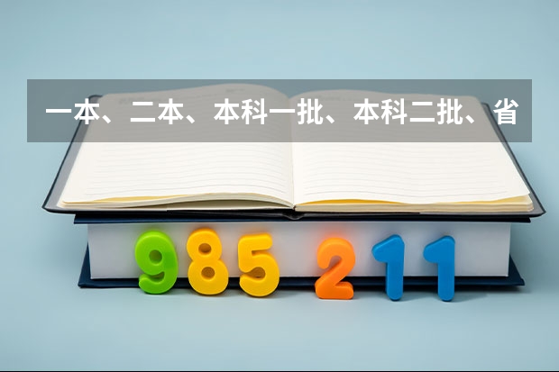 一本、二本、本科一批、本科二批、省重点、211、985各是什么意思，他们之间的联系是什么？