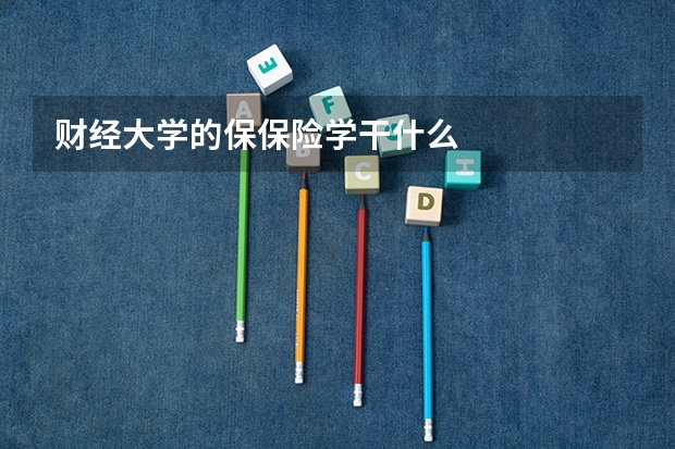 财经大学的保保险学干什么