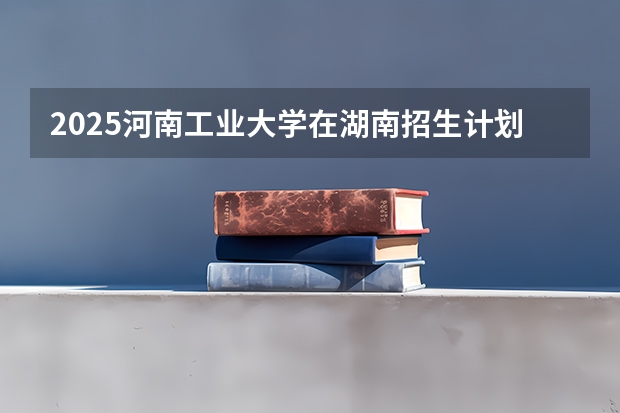 2025河南工业大学在湖南招生计划一览表