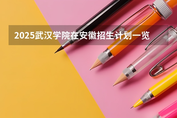 2025武汉学院在安徽招生计划一览表