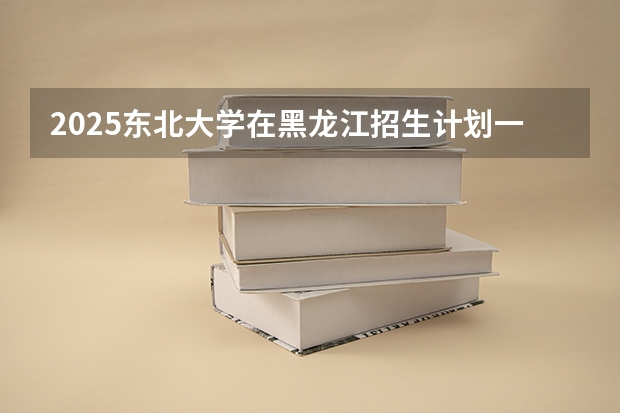 2025东北大学在黑龙江招生计划一览表
