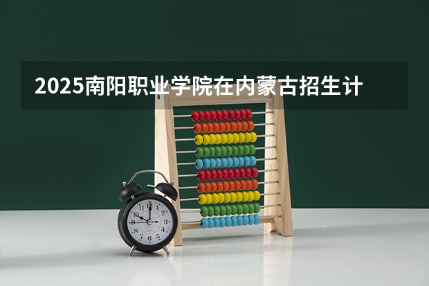 2025南阳职业学院在内蒙古招生计划一览表